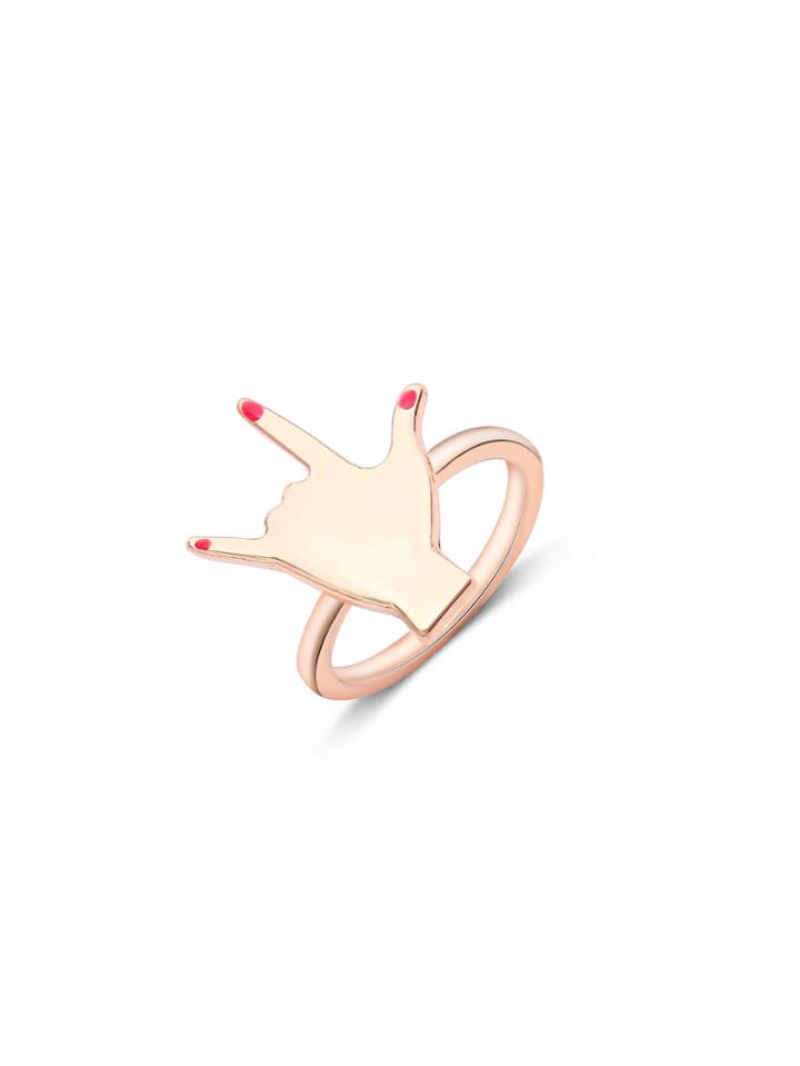 Romwe Gold Plated Finger Metal Ring