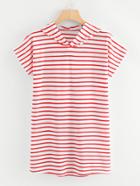 Romwe Striped Hoodie T-shirt