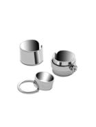 Romwe 4pcs Silver Plated Rhinestone Ring Set