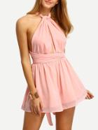 Romwe Convertible Strap Chiffon Jumpsuit