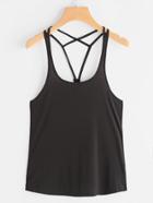 Romwe Active Strappy Back Tank Top