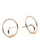 Romwe Gold Trumpet Design Geo Circle Earrings