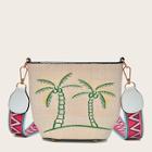 Romwe Coconut Tree Embroidered Bag