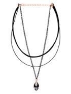 Romwe Three-layer Bead Pendant Choker Necklace