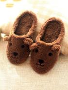 Romwe Bear Pattern Fluffy Slippers