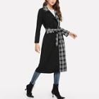 Romwe Self Tie Tartan Plaid Coat