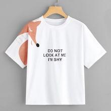 Romwe Fox & Slogan Print Tee