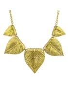 Romwe Latest Vintage Style Gold Chunky Leaf Necklace