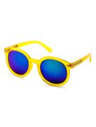 Romwe Yellow Frame Blue Lens Casual Sunglasses