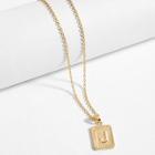 Romwe Men Letter Engraved Pendant Necklace