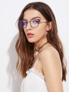Romwe Two Tone Frame Clear Lens Glasses