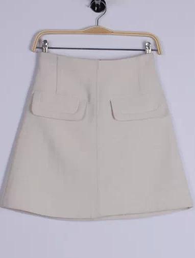 Romwe White Zipper A-line Skirt