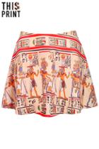 Romwe This Is Print Egyptian Print Skirt