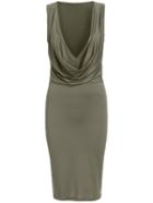 Romwe Deep V Neck Sleeveless Tight Army Green Dress