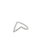 Romwe Silver Wavy Triangle Hollow Ring