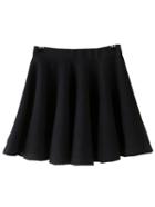 Romwe Elastic Waist A-line Navy Skirt