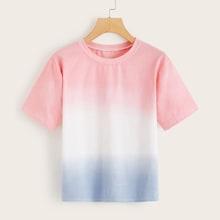 Romwe Contrast Ombre Tee
