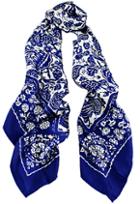 Romwe Royal Blue Vintage Floral Scarves