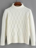 Romwe High Neck Diamondback Slim Sweater