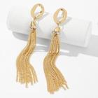 Romwe Hoop Detail Chain Tassel Drop Earrings