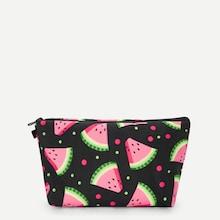 Romwe Cartoon Watermelon Print Makeup Bag