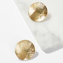 Romwe Textured Round Stud Earrings 1pair