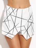 Romwe Geometric Print Wrap Shorts