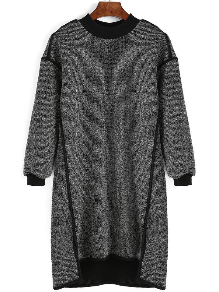 Romwe High Low Loose Sweater Dress