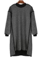 Romwe High Low Loose Sweater Dress