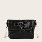 Romwe Croc Embossed Chain Bag