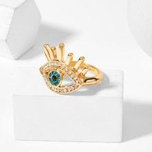 Romwe Rhinestone Eye Ring