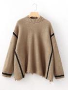 Romwe Raw Hem Oversized Sweater