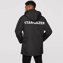 Romwe Guys Letter Print Padded Hoodie Coat