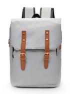 Romwe Studded Detail Double Buckle Backpacks
