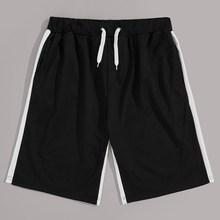 Romwe Guys Contrast Side Drawstring Shorts