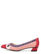 Romwe Multicolor Pointed Toe Studded Chunky Pumps