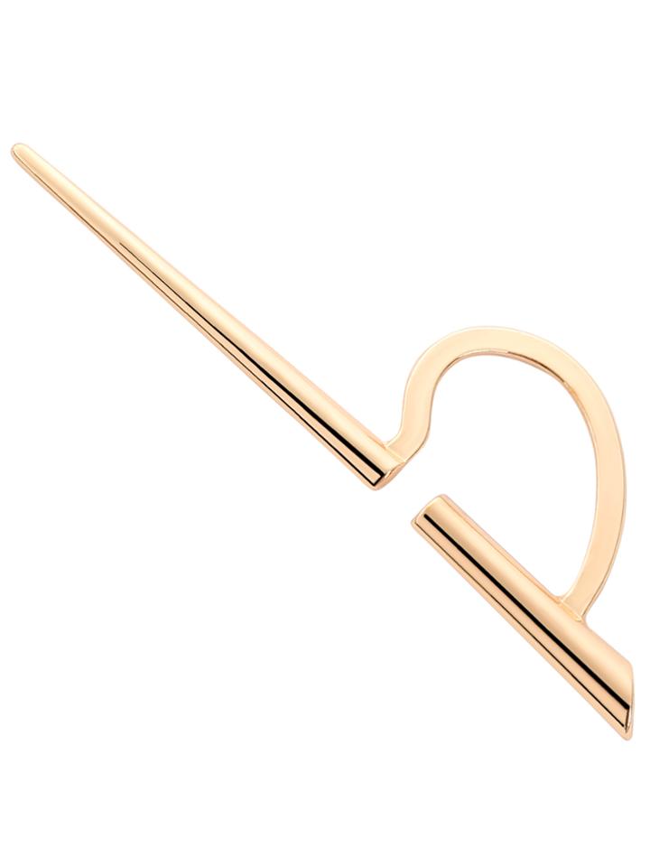 Romwe Golden Geometric Single Ear Cuff