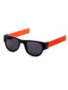 Romwe Black Frame Orange Flexible Arm Sunglasses