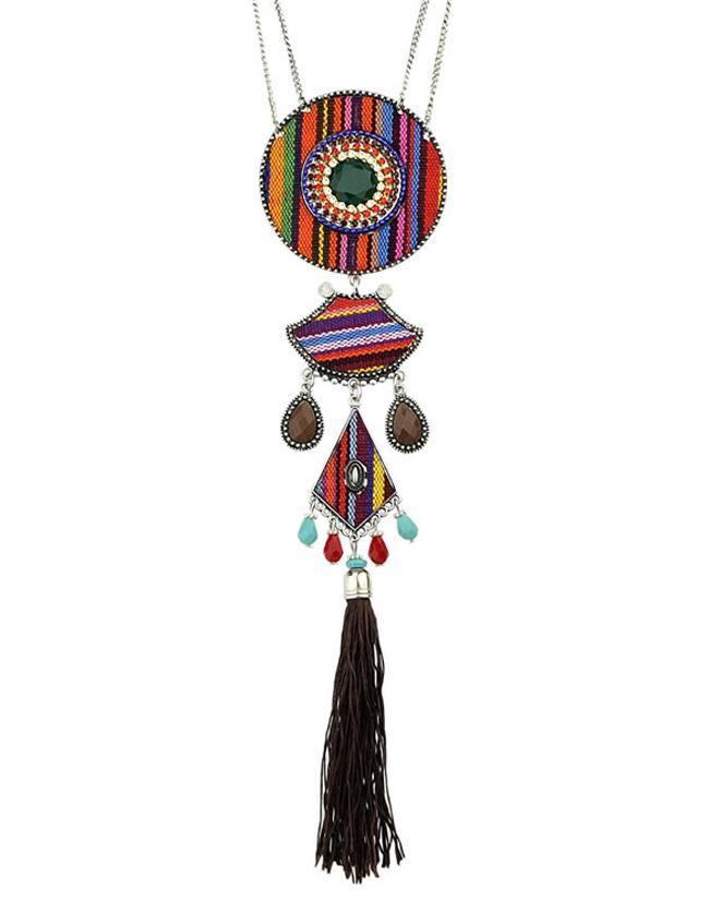 Romwe Coffee Long Pendant Necklace