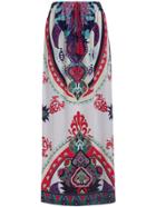 Romwe Drawstring Abstract Print Skirt