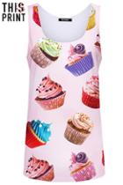 Romwe This Is Print Cup Cake Print Vest