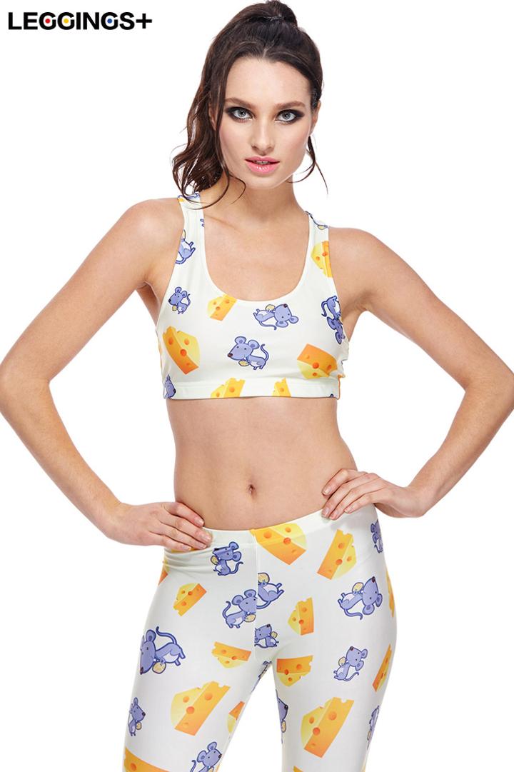 Romwe Romwe Mice & Cheese Print Sleeveless Tank Top