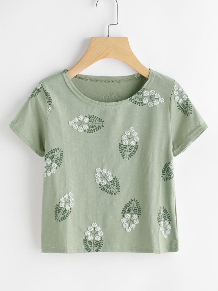 Romwe Floral Printed Random Tee