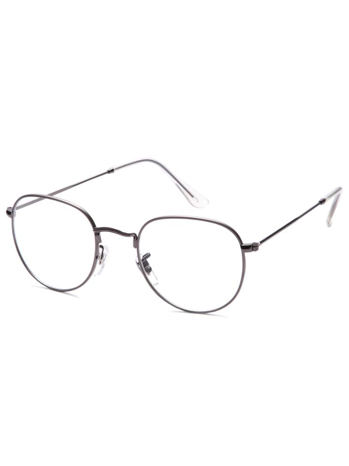 Romwe Dark Grey Frame Clear Lens Glasses