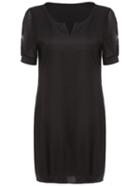 Romwe V Neck Chiffon Insert Dress