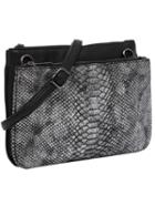 Romwe Serpentine Zipper Pu Shoulder Bag