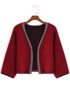 Romwe Open Front Crop Coat