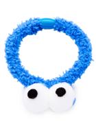 Romwe Blue Fluffy Funny Eye Hair Tie