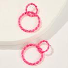 Romwe Braided Double Ring Hoop Earring 1pair