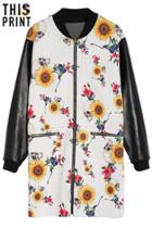 Romwe Romwe Sunflower Skull Reversible Coat